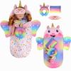 Doll Sleeping Bag for 43cm Dolls Lovely Unicorn Pillow 10-18inch Baby New Born Dolls Accessories American Girl's Birthday Gift