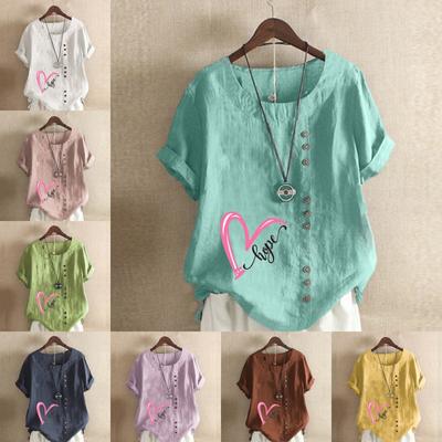 Женская модная футболка с коротким рукавом с принтом «Любовное письмо», свободная хлопковая рубашка, повседневная свободная летняя блузка, топы больших размеров