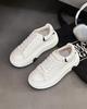 Кожаные ретро маленькие белые туфли женские 2025 весна новинка любовь McQueen универсальные на толстой подошве увеличивающие рост повседневные спортивные кеды для скейтборда