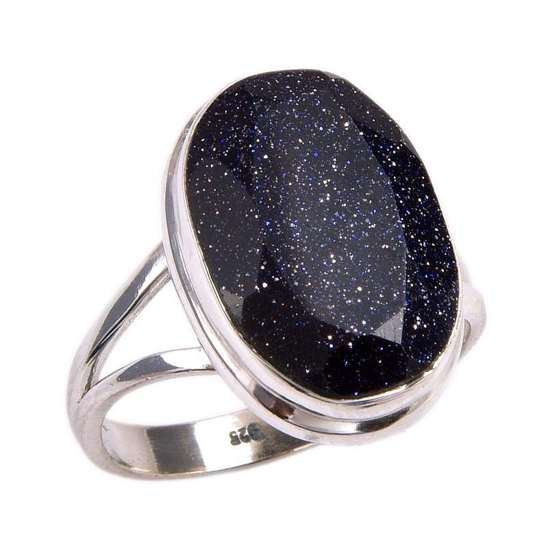 Кольцо из стерлингового серебра 925 пробы с натуральным солнечным камнем S.8 S3J28