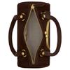 COACH shoulder bag SS26 Spring and Summer Show Style Kisslock 33 Metal Hardware Cylindrical Underarm Grained Leather and Suede Large Women's Chocolate