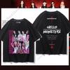 Футболка BABYMONSTER K-pop Мода HELLO MONSTER WE GO UP Концертная Футболка для Фанатов Одежда для Фанатов K-pop Хлопок Короткий Рукав Футболки