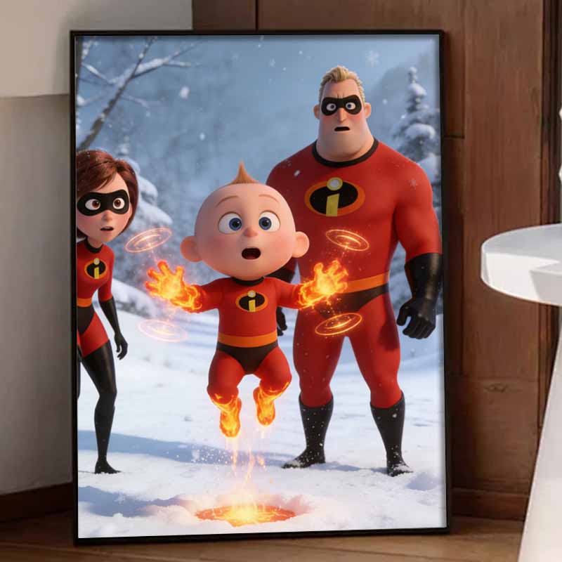 Disney Diamond Art Painting Kit 5D Diamond The Incredibles JackJack Painting Dot Art Gemstone Crystal Art Paint Diamond Home Wall Decor