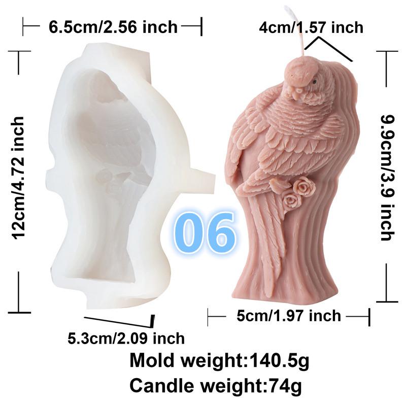 Животное Сова Птица Попугай Пернатые Птицы Силиконовая Форма Сделай Сам Стоящий Попугай Птица Форма для Свечей Животное Настольное Украшение Гипсовая Форма