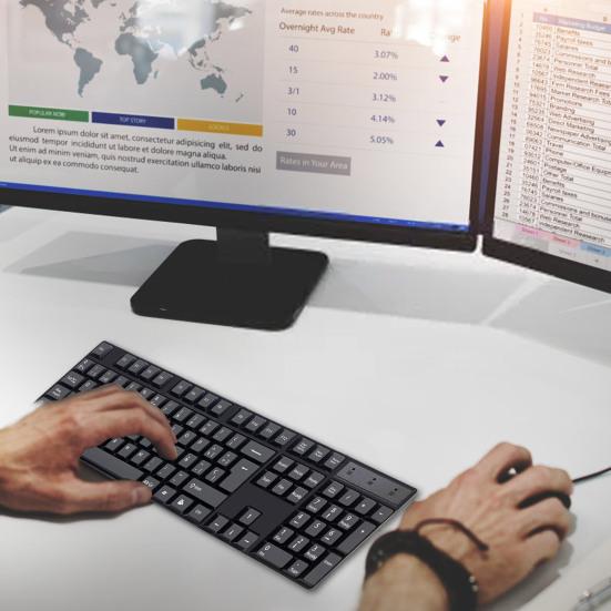 Keyboard Plug And Play Multilingual Typing Computer Wired Keyboard for Russian French Arabic Spanish