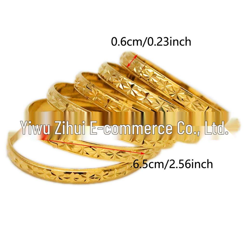 Браслет из вьетнамского песочного золота - Вакуумное гальваническое покрытие для сохранения цвета, Женская модная бижутерия, Элегантный и простой подарок