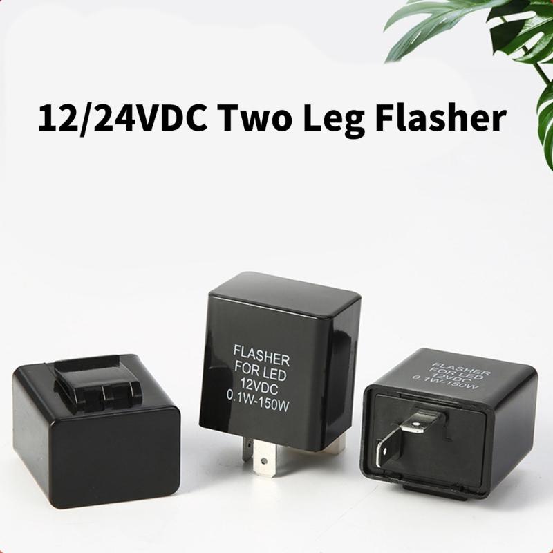 2 Pin LED Turn Signal Flasher 0.1W-150W Black Housing Replacement Part for Vehicle or Motorcycle Indicator Systems