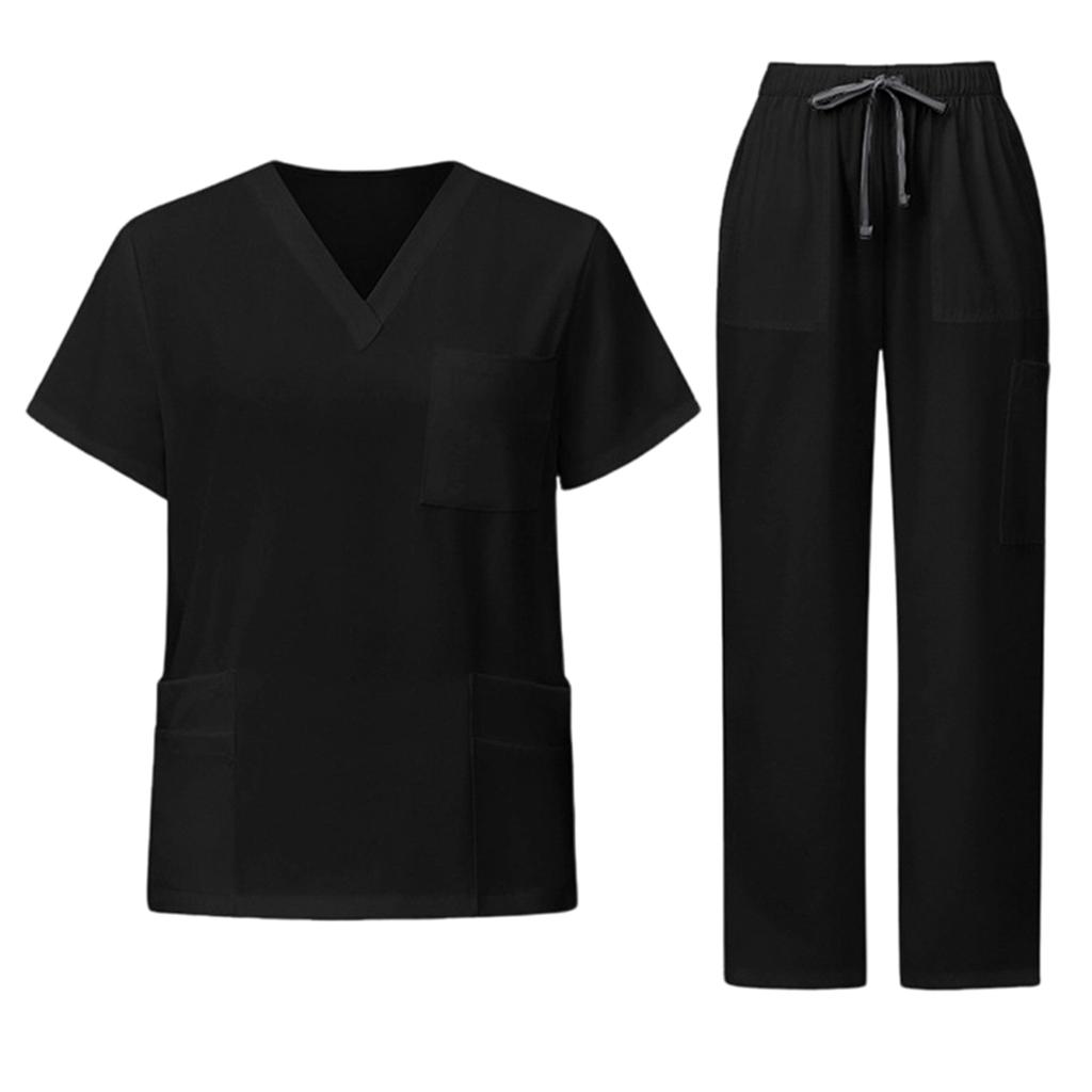 Unisex Loose And Comfortable V-neck Short Sleeved Pants Workwear Beauty Suit Protective Suit Set