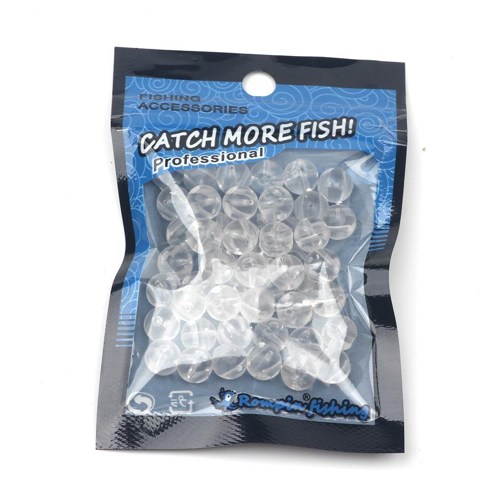 50PCS Plastic Fishing Cross Beads Lightweight Fishing Rig Beads Double Pearl Beads Outdoor Fishing