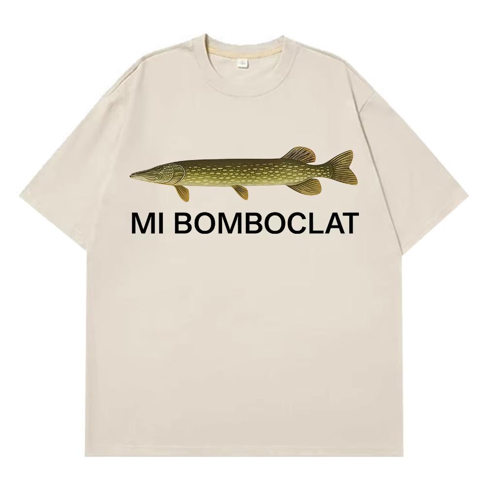 Моя бомбоклат рыба смешная мем футболки мужские женские модная одежда футболки лето с коротким рукавом свободная повседневная хлопковая футболка оверсайз