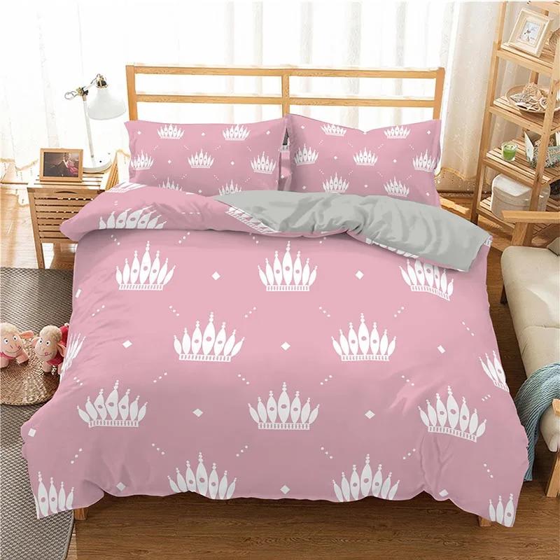 Lovely Pink Bedding Set Duvet Cover 140X200 For Girl Bedroom Quilt Cover Pillowcase Duvet Cover Bed Single Double Size(No Sheet)