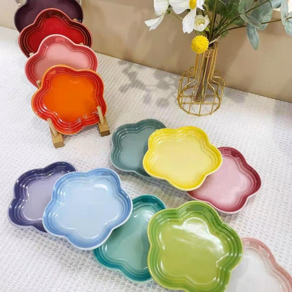 Керамическая подглазурная цветная сливовая тарелка, тарелка с цветком для соуса, поднос для косточек для плевков, уникальная посуда, миска для мороженого