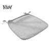 Minimalist Chair Mats for Study Cotton Linen Pad with Ties, Striped Plaid Mat French Pastoral Style Seat Pads Lace Trim, Breathable Dining Office
