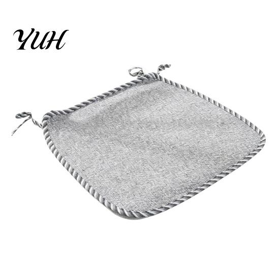 Minimalist Chair Mats for Study Cotton Linen Pad with Ties, Striped Plaid Mat French Pastoral Style Seat Pads Lace Trim, Breathable Dining Office