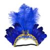 Women Sequins Rhinestone Feather Headband Show Halloween Dancing Party Headpiece