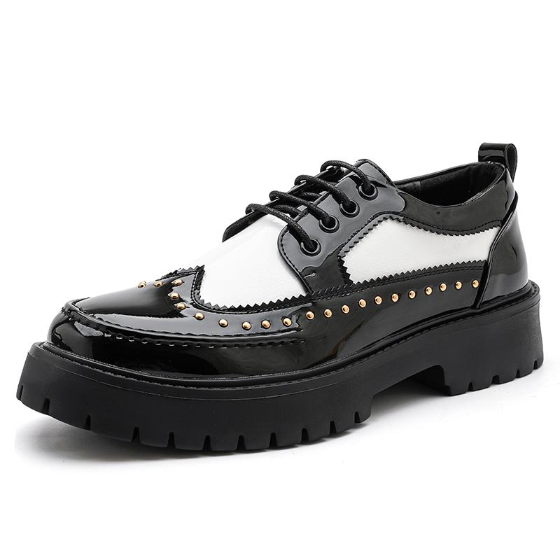 Новые дизайнерские мужские рок-панк черные белые смешанные шнуровка увеличивающие рост повседневные туфли кроссовки для ходьбы zapatos hombre