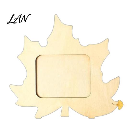 Unfinished Wood Photo Holder Wooden Pumpkin Frame, Halloween Thanksgiving DIY Paintable Craft for Kids, Blank Kids Picture Holder, Fall Harvest