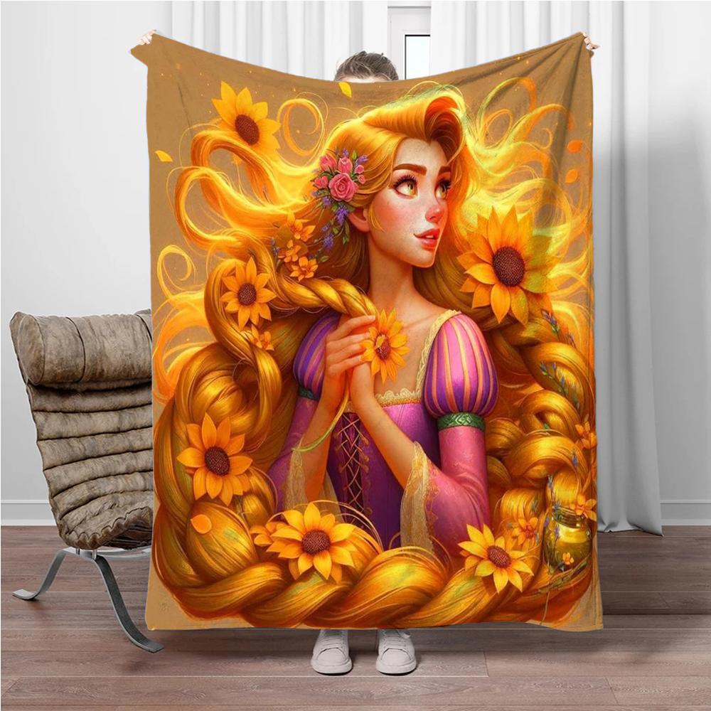Cartoon Rapunzel Flannel Blanket Children Warm Soft Blanket for Sofa Bed Cover Blanket Suitable for Birthday Souvenir Gifts