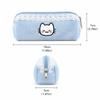 Plush Pencil Case Cat Embroidery Pencil Pouch Kawaii Stationery Pouch  School Supplies