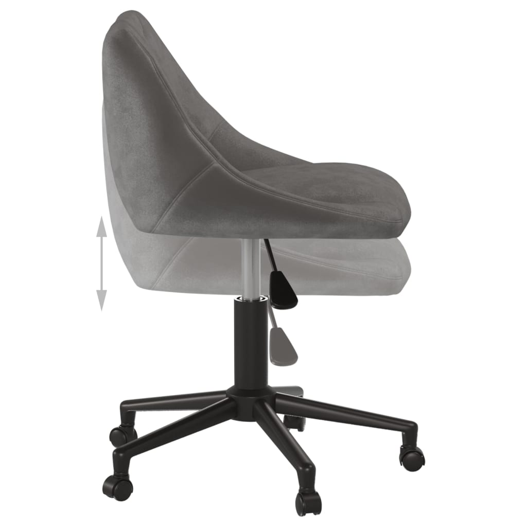 Dining Room Chair Swivel Dark Grey Velvet