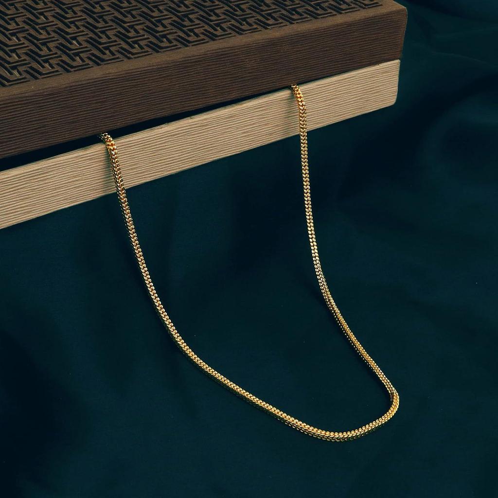 Дизайнерская золотая цепочка, тонкая легкая позолоченная золотая цепочка для девочек, женщин, мужчин и мальчиков, 28 дюймов