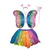 1 Set Luminous Butterfly Wings Set Kids' Glowing Wings Outfit for Halloween Costume Party Decoration