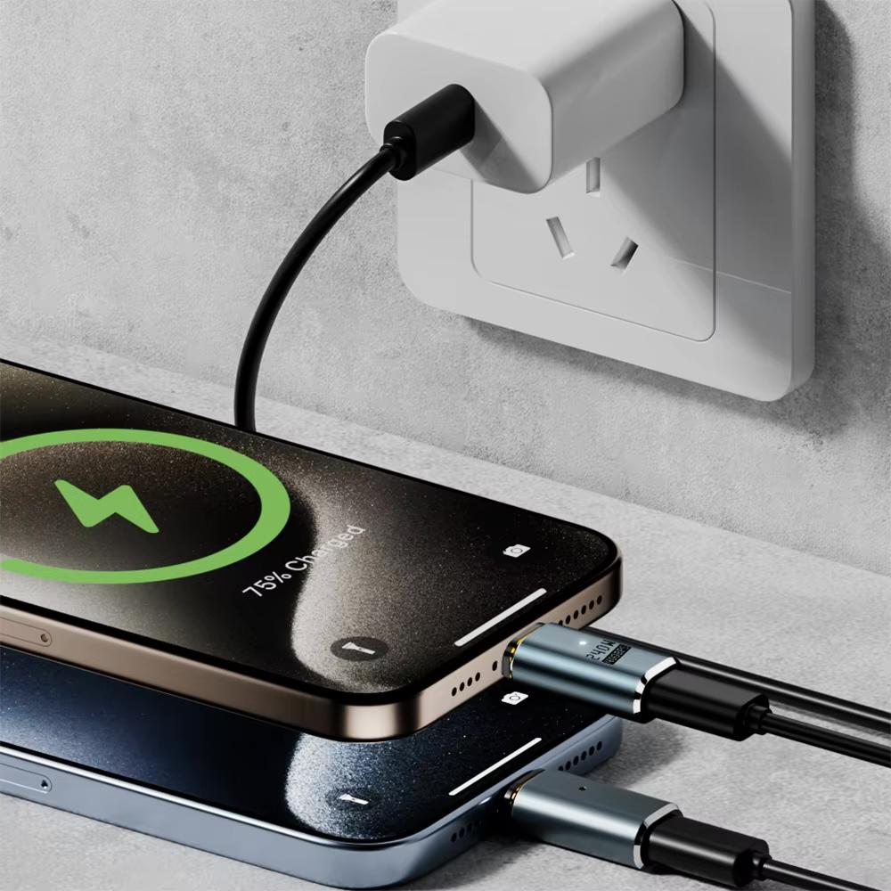 Магнитный USB-адаптер USB4.0 Thunderbolt 3/4 с USB-C на USB-C, 240 Вт, 40 Гбит/с, быстрая зарядка, магнитная зарядка, кабель-конвертер, адаптер 8K@60Hz