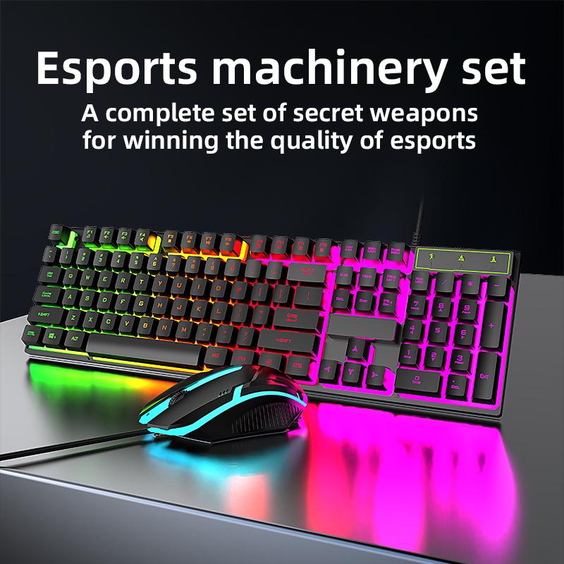 Hot Sale 3 in 1 Gaming Keyboard Mouse Headset Combo RGB LED Backlit Mechanical Keyboard Gamer Teclado Gaming Keyboard and Mouse