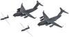Pit Road Skywave Series US Air Force Aircraft Set 4 Metal Bomber with 1 Plastic Model S58SP 1/700 B-66 (Airplane)