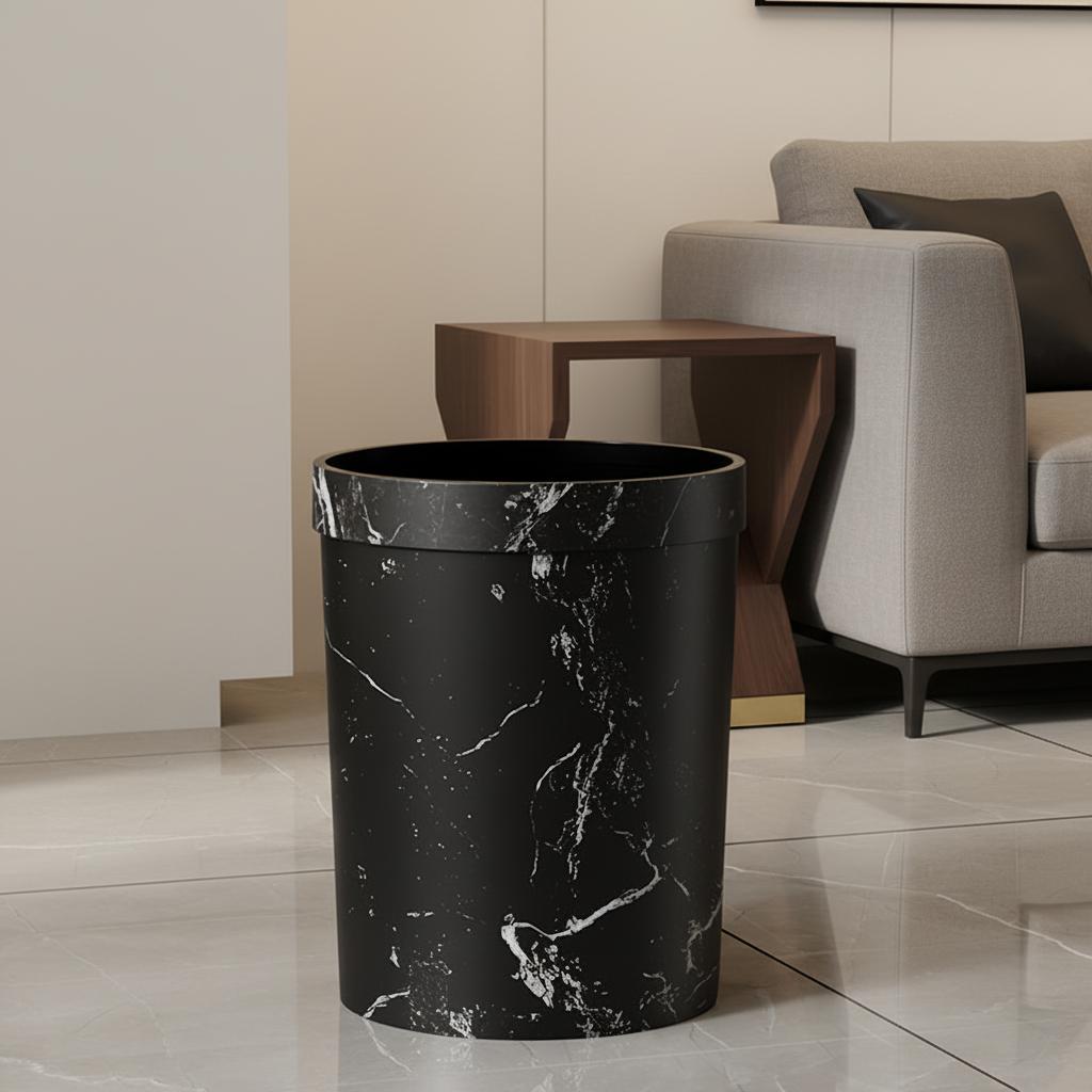 Bedroom Bathroom Household 10L 16L Starry Black Eco-Friendly No Lid Waste Storage Basket Garbage Rubbish Dust Trash Bin