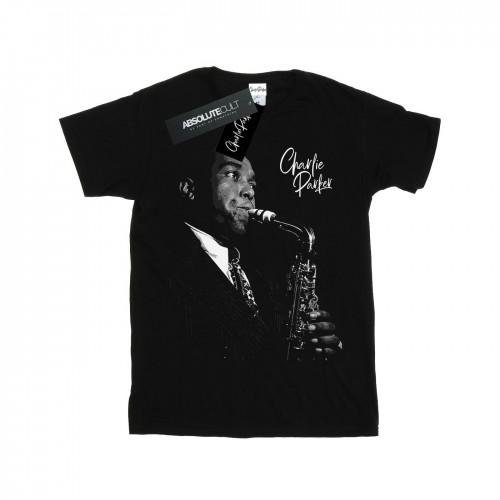 Charlie Parker Womens/Ladies Playing Saxophone Cotton Boyfriend T-Shirt