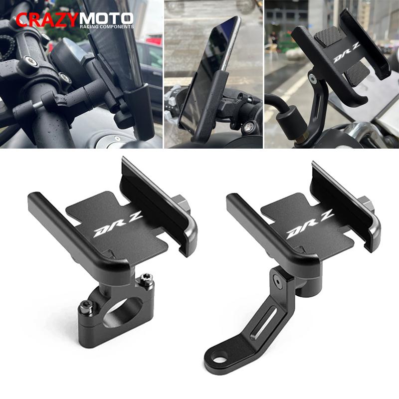 Drz LOGO For Suzuki Drz 400 drz400e DRZ400 Drz400s Accessories Motorcycle Handlebar Mobile Phone Holder GPS Stand Bracket