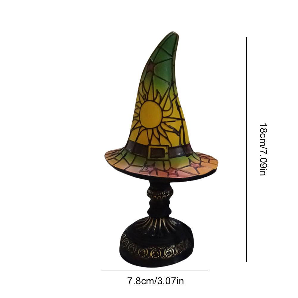 Creative LED Witch Hat Lamp Table Lamp USB Powered Night Light Resin Witch Hat Light Ornament Halloween Party Home Decor