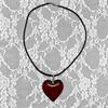 Vintage Gothic Cross Necklace Alloy Necklace Glass Heart Pendant Punk Style Necklace