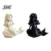 Niche Atmosphere Decoration 3D Printed Mermaid Action Figure, Dark Gothic Style Figurine with Matte Black Finish, Movable Joints Minimalist Sculpture