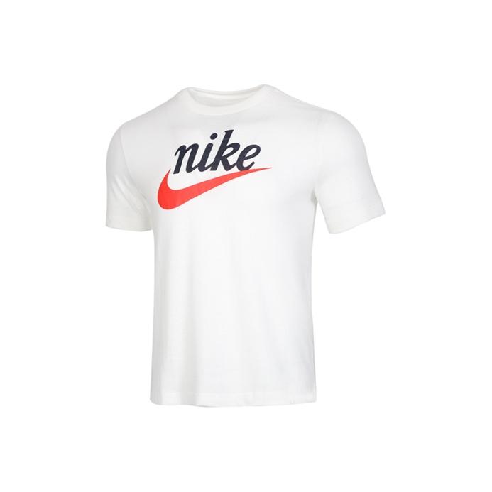 Nike Спортивная одежда Heritage Logo Print Short Sleeve T Shirt Men Tops White CK2382-133