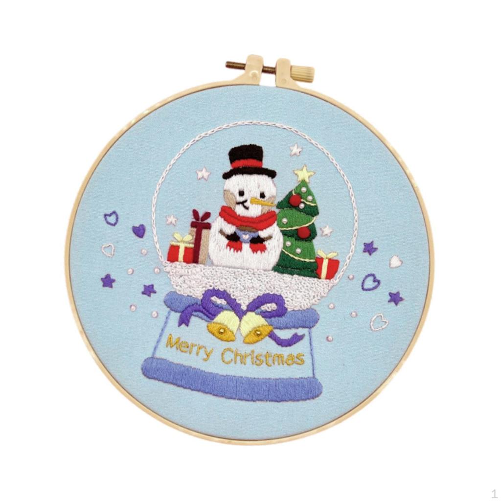 Christmas Embroidery Kit for Adult Craft Set Portable Unfinished Xmas Material Package Crafting
