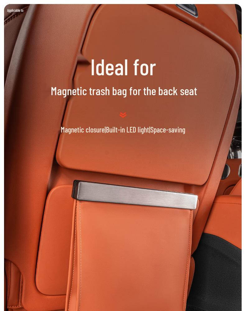 Compatible with Ideal L6-L9/i6-i8 Car Magnetic Trash Bag for Seat Back