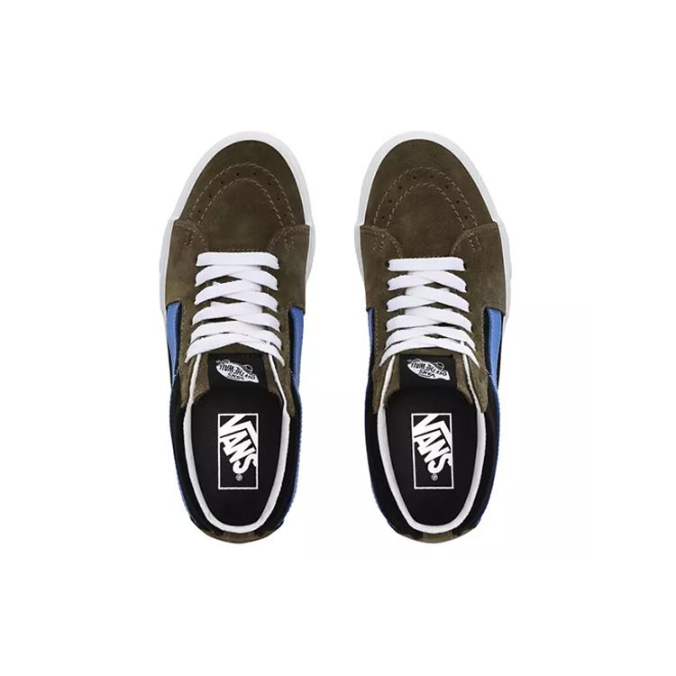 Vans Sk8 Classic Sports Durable Wrap Mid-Top Skate Shoes Unisex Skate Shoes Black Green VN0A3WM3TGQ