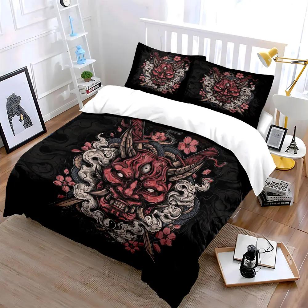 Demon Art Poster Set Decoration Soft Comfortable Duvet Cover Bedding Set Included 1*Duvet Cover & 2*Pillowcases gift