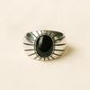 Black Onyx Oval Shaped Signet Ring, 925 Solid Sterling Silver, Heavy Mens Jewelry