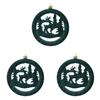 Pack Of 3 Flocked Round Christmas Tree Ornaments Velvety Soft Texture Multi Scene Holiday Hanging Decorations For Xmas Party Home