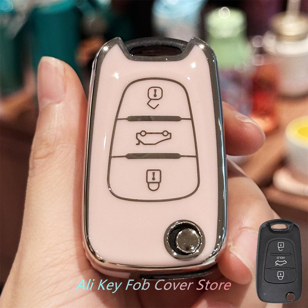 Key Fob Cover with Keychain Lanyard for Hyundai I10 I20 Ix20 I30 Ix35 for Kia Ceed Soul Sportage Venga