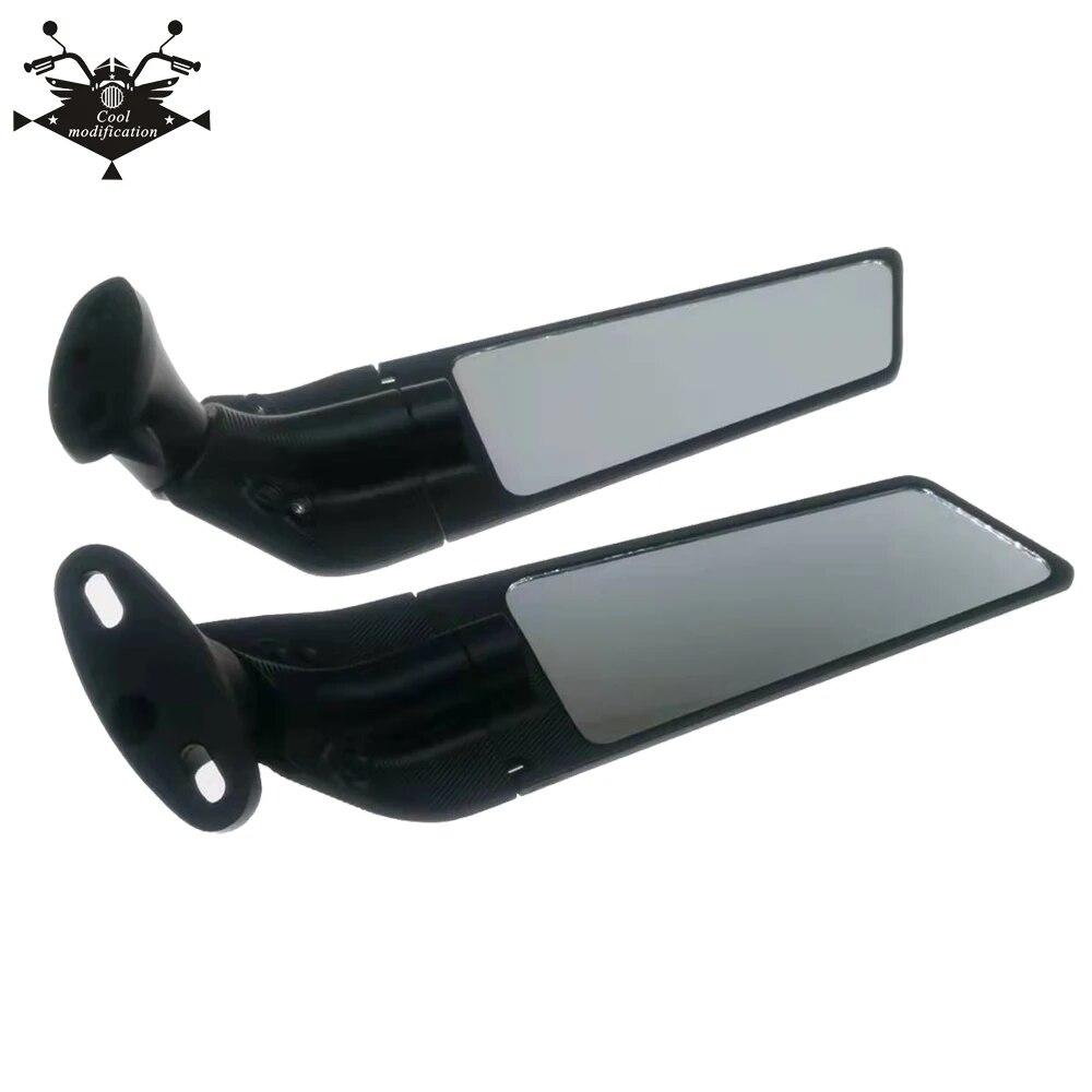 For Kawasaki ZX14R ZX12R ZZR600 ZZR1200 ZZR1400 Motorcycle Wind Wing Sports Car Rotating Large Field of View Rearview Mirror