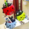 1pcs Ladybug Animal Insect Toothbrush Holder Bathroom Cartoon Toothbrush Toothpaste Wall Suction Holder Rack Container Organizer