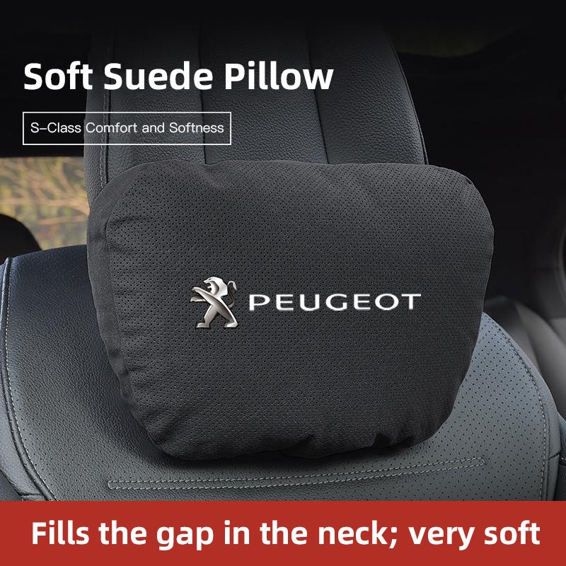 Suede Car Breathable Neck Pillow Memory Foam Lumbar Pillow For Peugeot 208 3008 308 2008 207 406 407 307 206 301 408 5008 4008