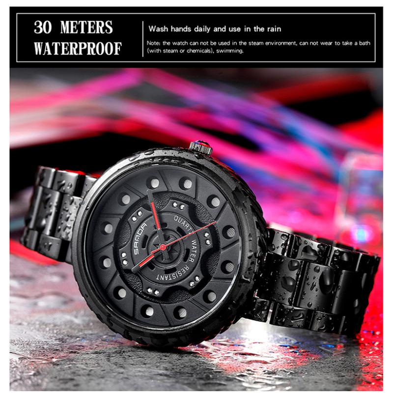 Мужские часы SANDA со стальным ремнем, деловые кварцевые часы с большим циферблатом, модные индивидуальные модные часы