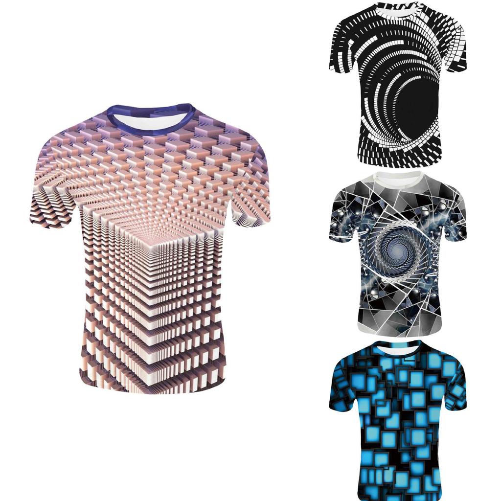 Creative 3D Digital Printed T-shirt for Men's Short Sleeves Tops
