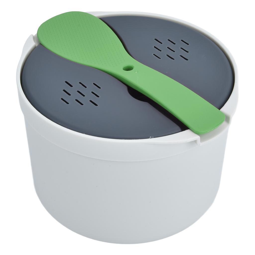 Микроволновая рисоварка 2 л, пищевой полипропилен, ложка для риса, крышка, дуршлаг, пароварка, набор для рисоварки