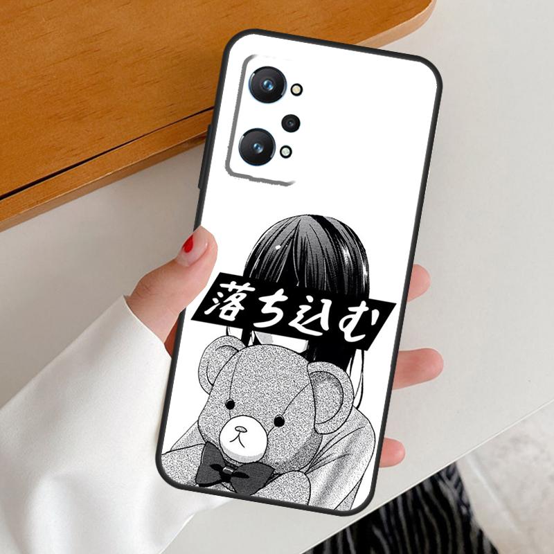 Грустная Девушка Японское Аниме Для Realme 14 10 11 12 13 Pro Plus GT6 GT7 15 Pro C65 C67 C63 C61 C55 C51 C53 C35 C75 Чехол